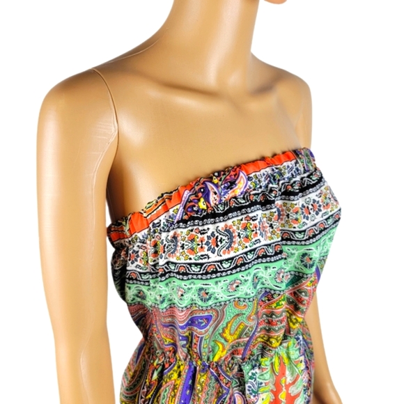 Tyche Strapless Maxi Dress Boho Print Medium - Picture 2 of 5